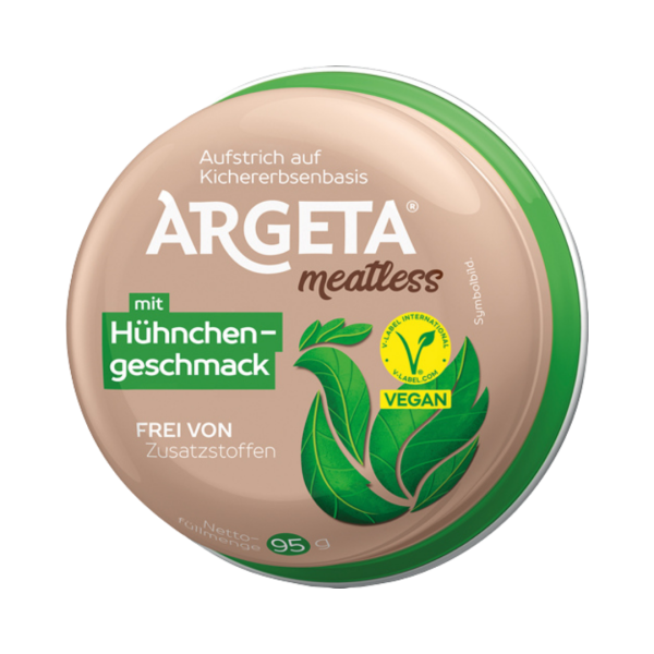 475124 Argeta meatless mit Huehnchengeschmack, Aufstrich auf Kichererbsenbasis, vegan, 95g